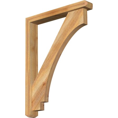 Ekena Millwork Imperial Craftsman Rough Sawn Bracket w/ Offset Brace, Western Red Cedar, 4"W x 26"D x 34"H BKT0402X26X34IMP04RWR